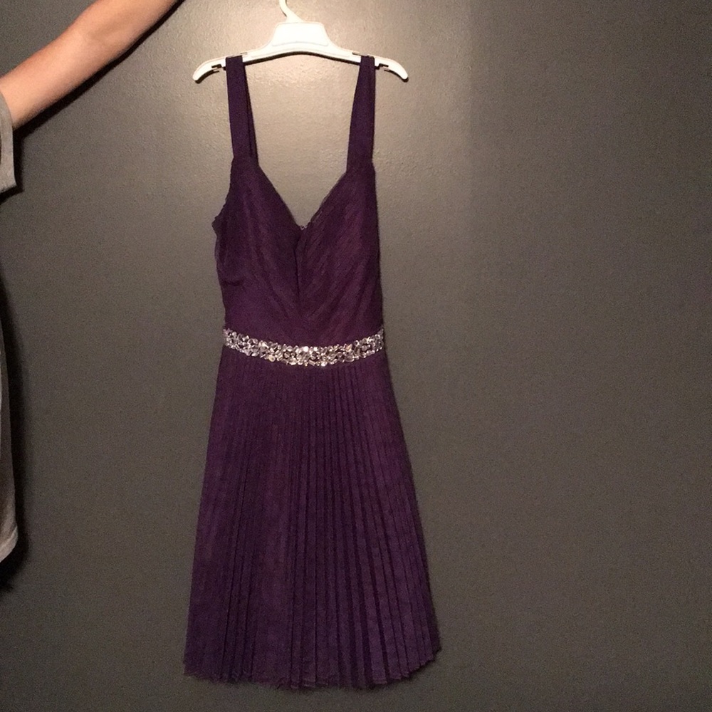 Purple prom dress with straps